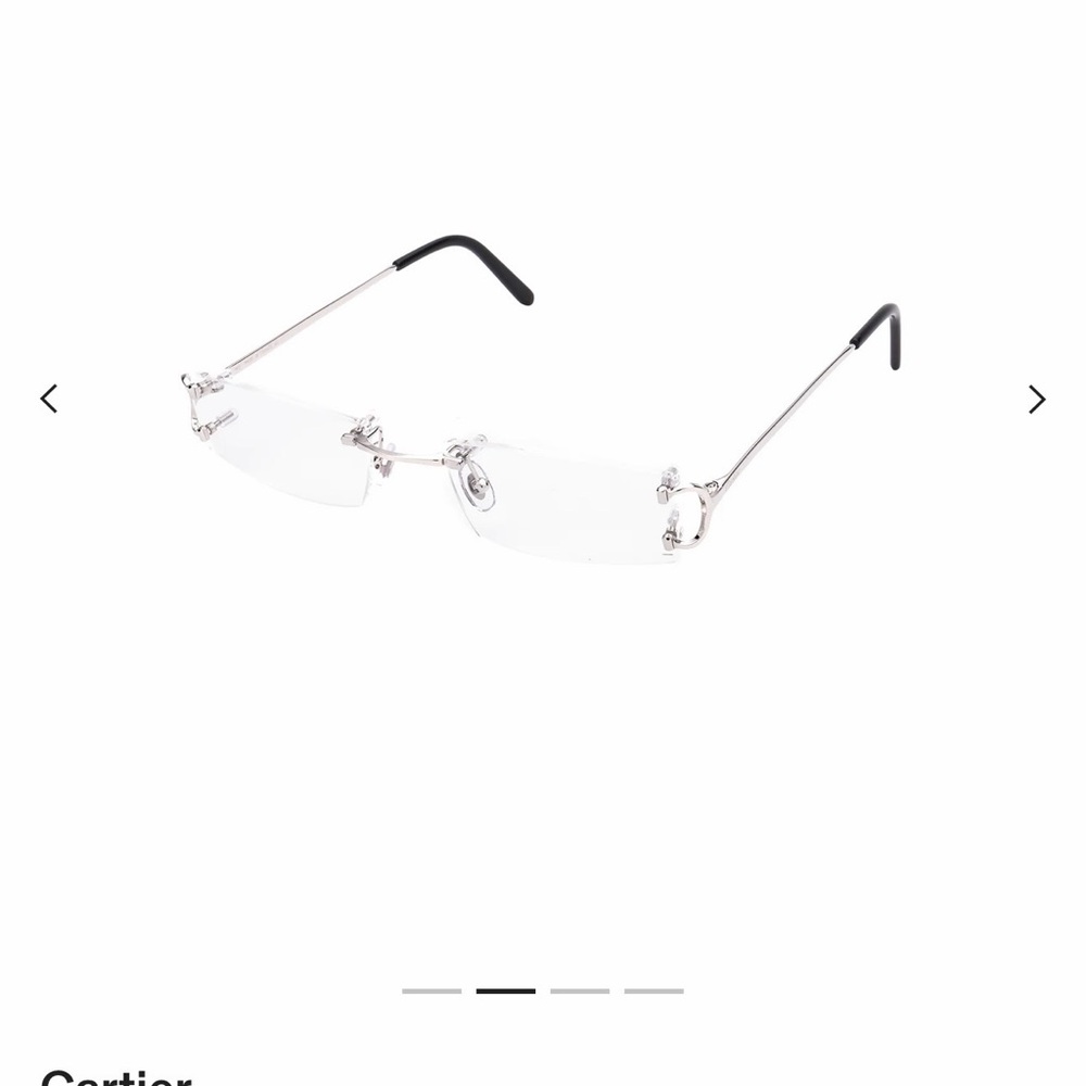 Cartier Rimless Rectangular Glasses in Silver wit… - image 3